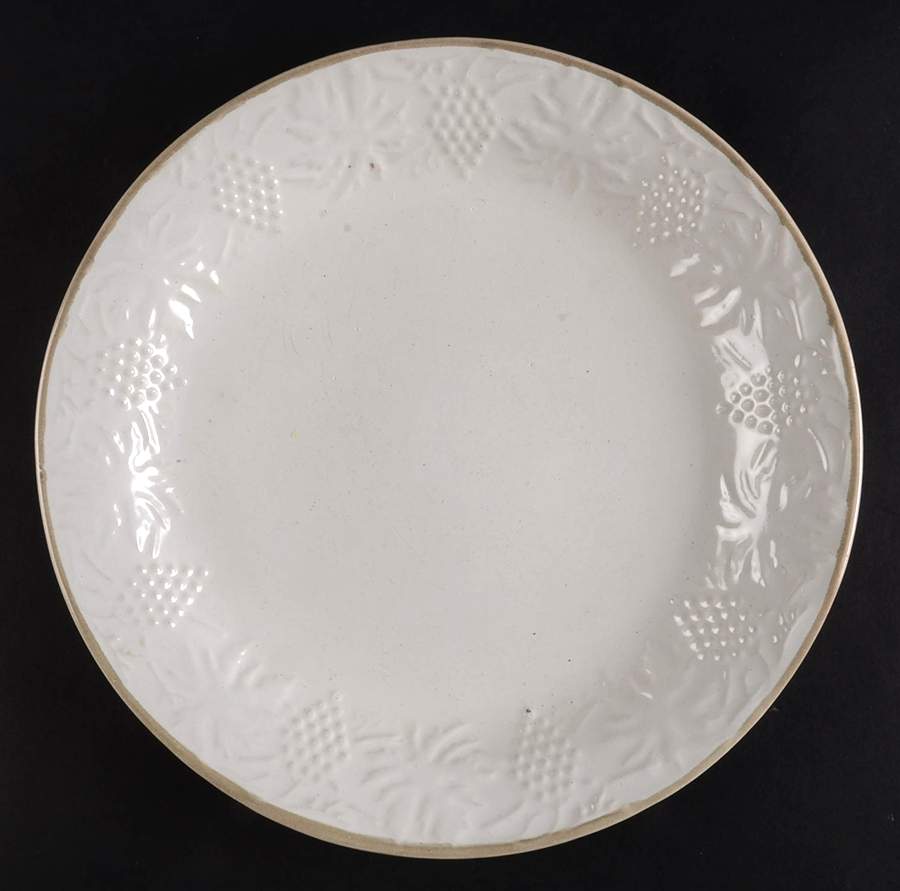 Grape Garland Embossed Linen & Bone Dinner Plate by Fioriware-1