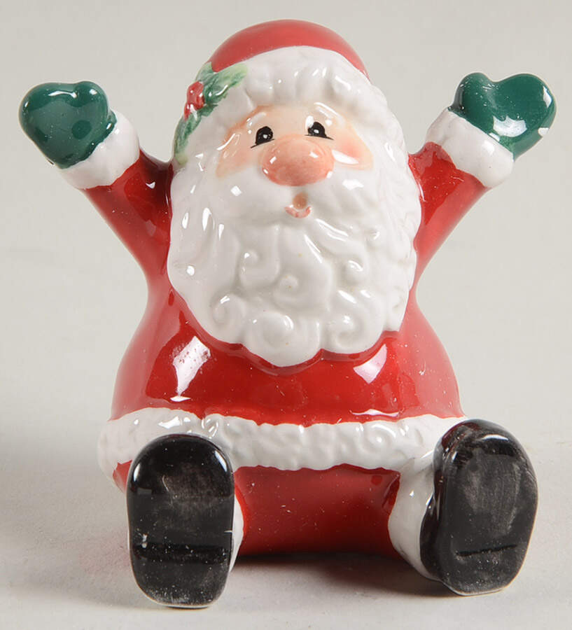 Merry Christmas Sitting Tumbling Santa Figurine by Fitz & Floyd-1