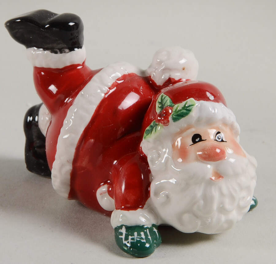 Merry Christmas On Belly Tumbling Santa Figurine by Fitz & Floyd-1