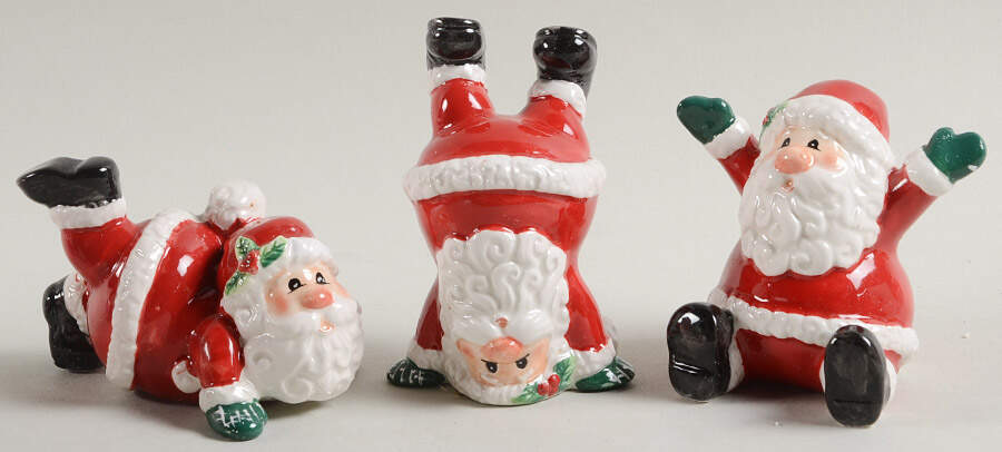 Merry Christmas (Set of 3) Santa Figurine Tumblers by Fitz & Floyd-1