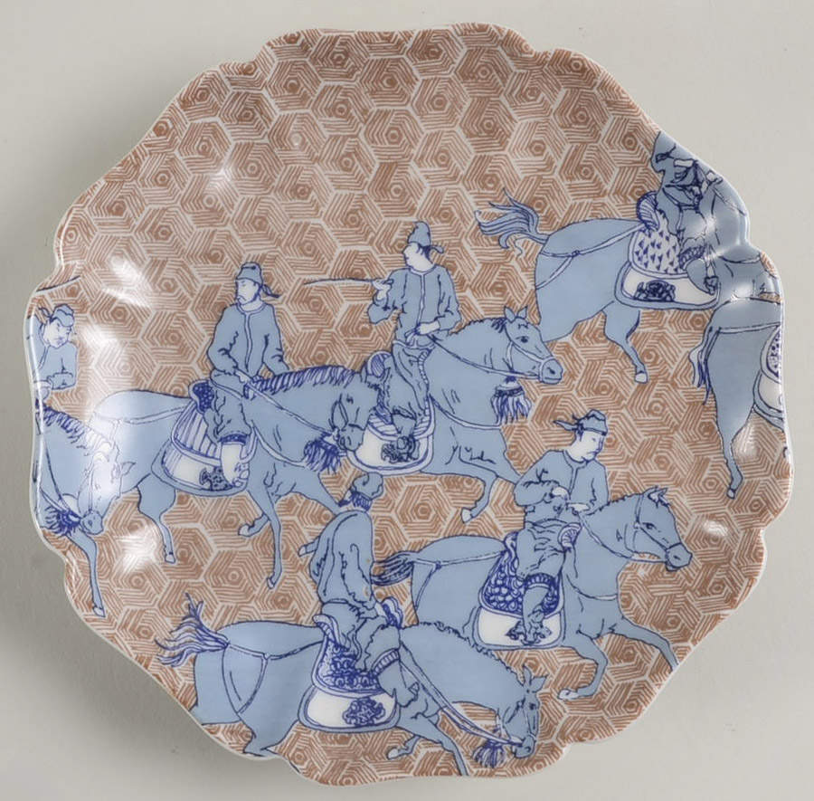 Samurai Horsemen Canape Plate by Fitz & Floyd-1
