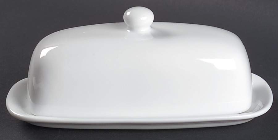 Gourmet White 1/4 Lb Covered Butter by Fitz & Floyd-1