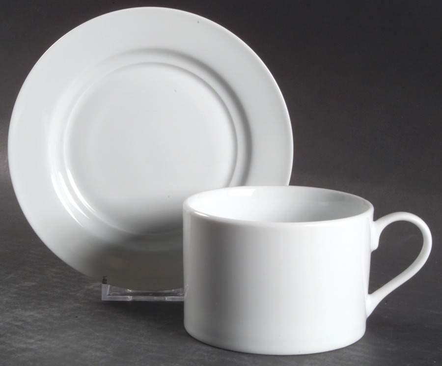 Gourmet White Flat Cup & Saucer Set by Fitz & Floyd-1