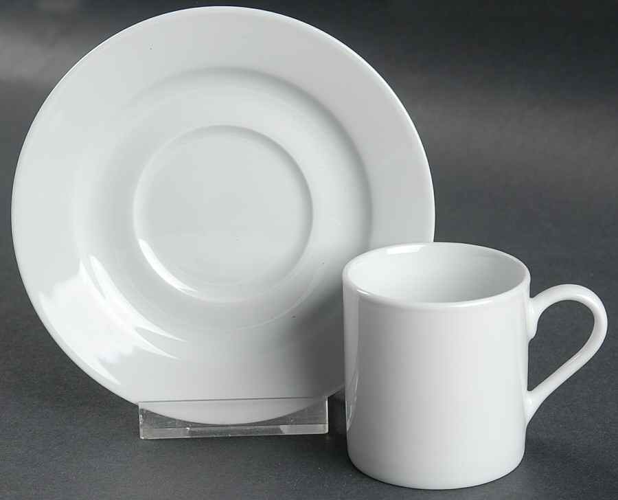 Gourmet White Flat Demitasse Cup & Saucer Set by Fitz & Floyd-1