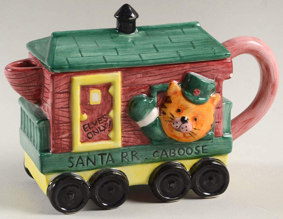 Santa's Railroad Creamer & Lid by Fitz & Floyd-1