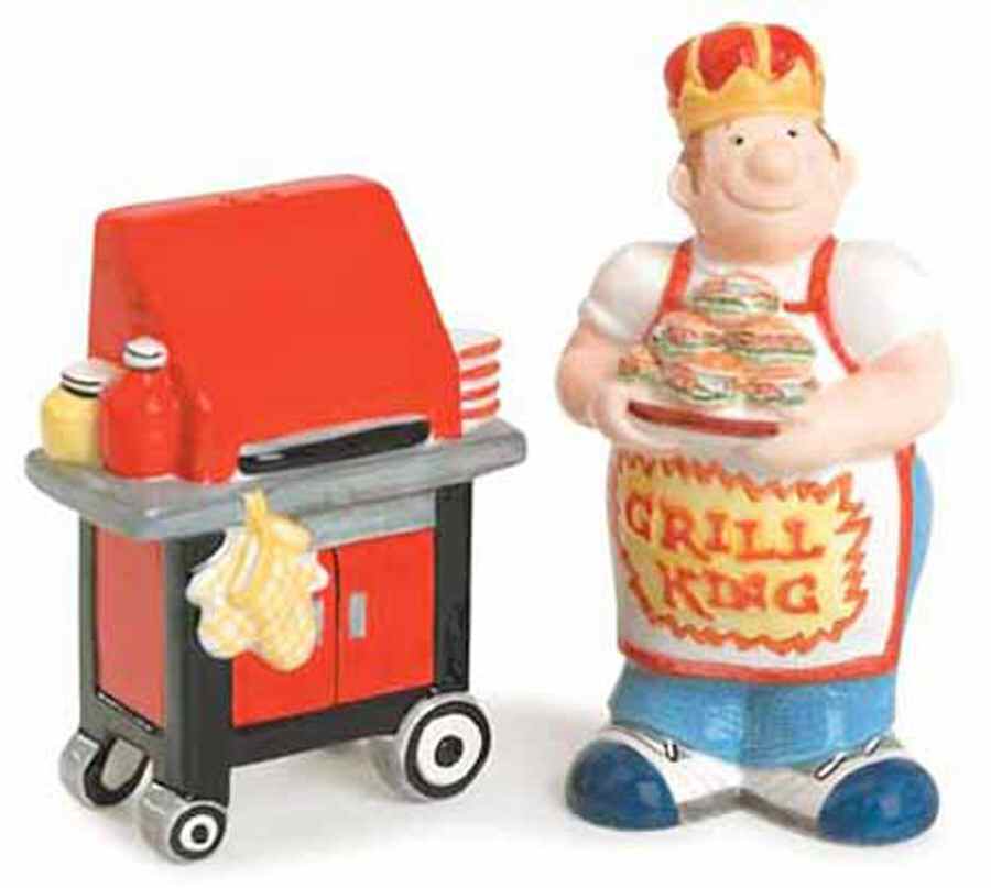 Grillin and Chillin Figural Salt & Pepper Set by Fitz and Floyd-1
