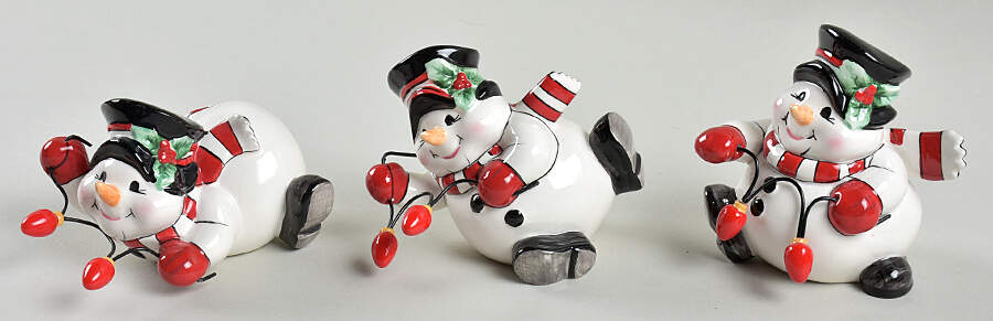 Cheers (Set of 3) Snowman Figurine Tumblers by Fitz & Floyd-1