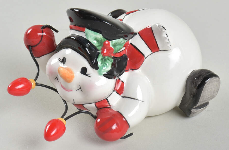 Cheers Rolling Tumbling Snowman Figurine by Fitz & Floyd-1