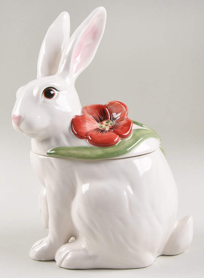Poppies Rabbit Box & Lid by Fitz & Floyd-1