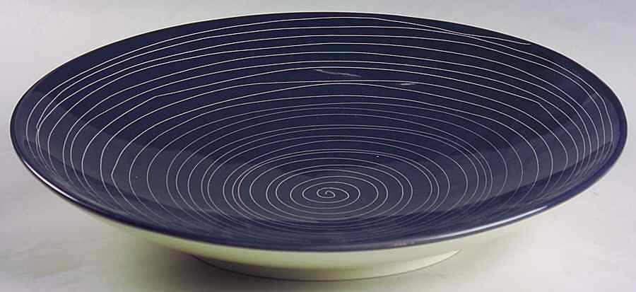 Scrafitto Charcoal 12" Deep Round Platter by Fitz & Floyd-1
