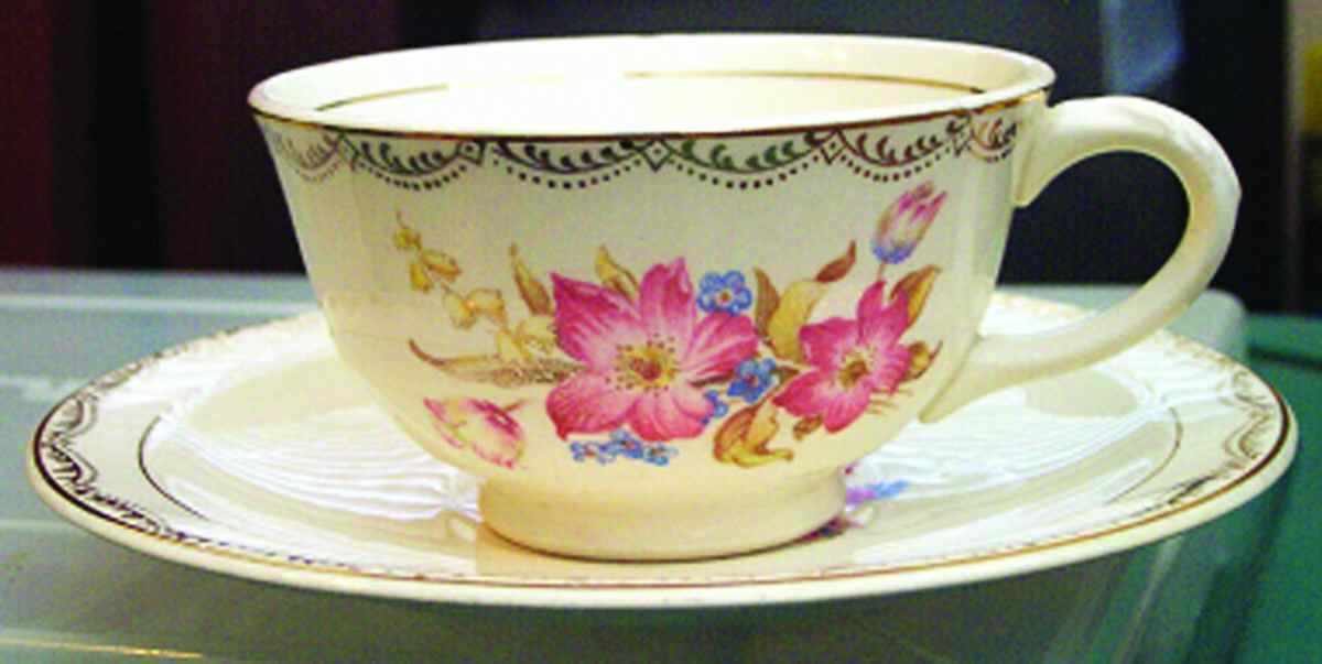 FSX141 Footed Cup & Saucer Set by French Saxon-1