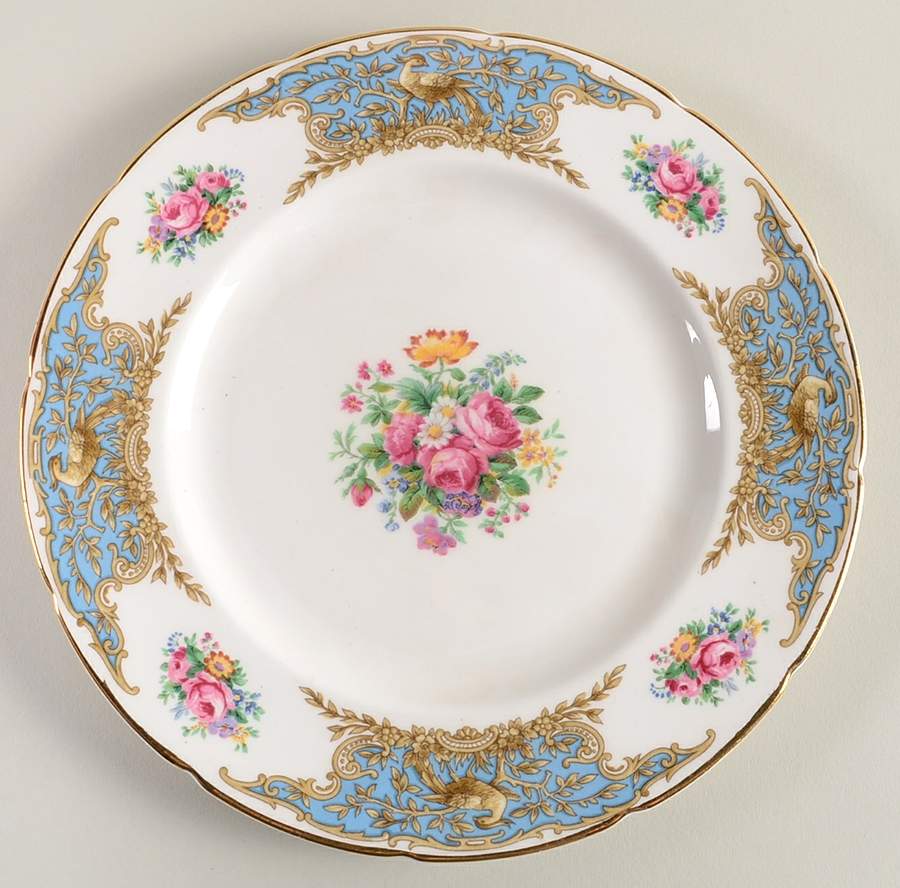 Montrose Blue Luncheon Plate by Foley-1