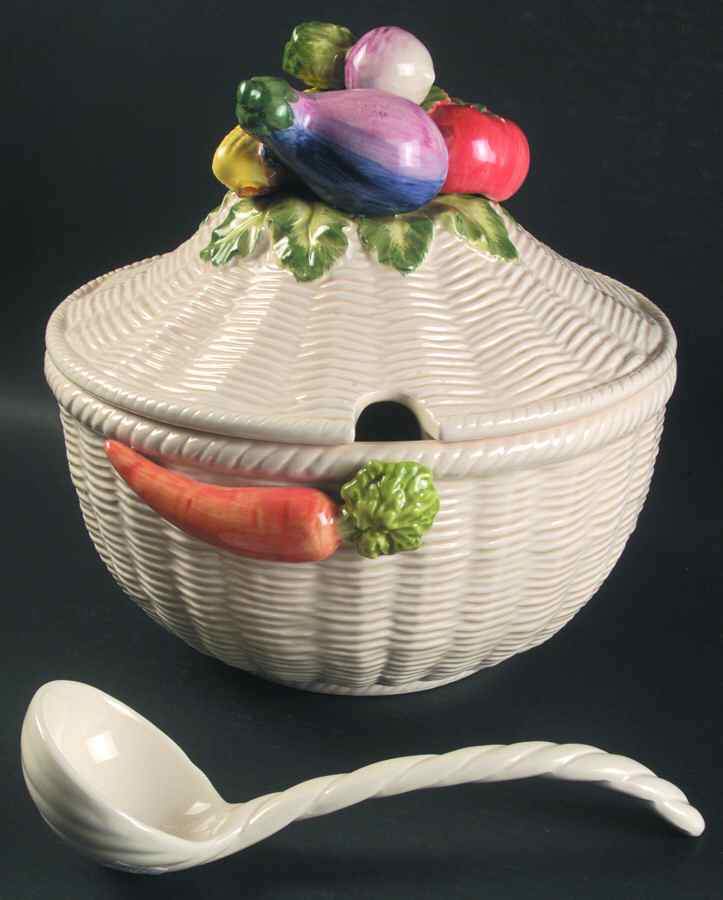 Garden Basket Tureen & Lid w/Ladle by Fitz & Floyd-1