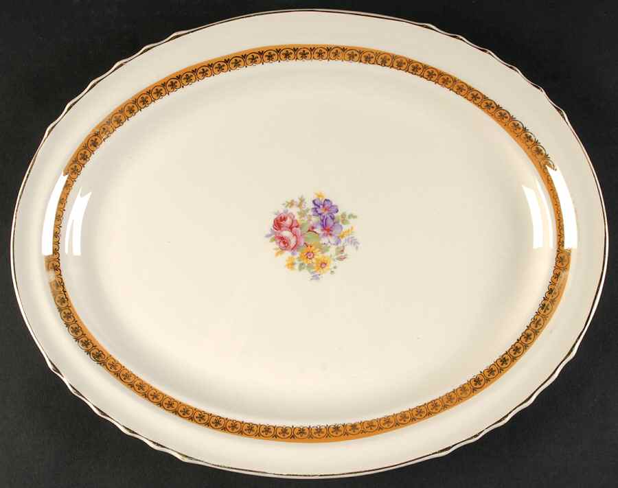FSX142 13" Oval Serving Platter by French Saxon-1