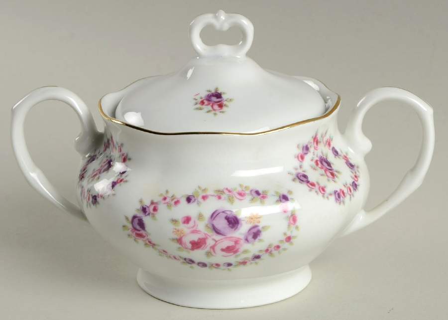 Rosette Sugar Bowl & Lid by Favolina-Karolina-1