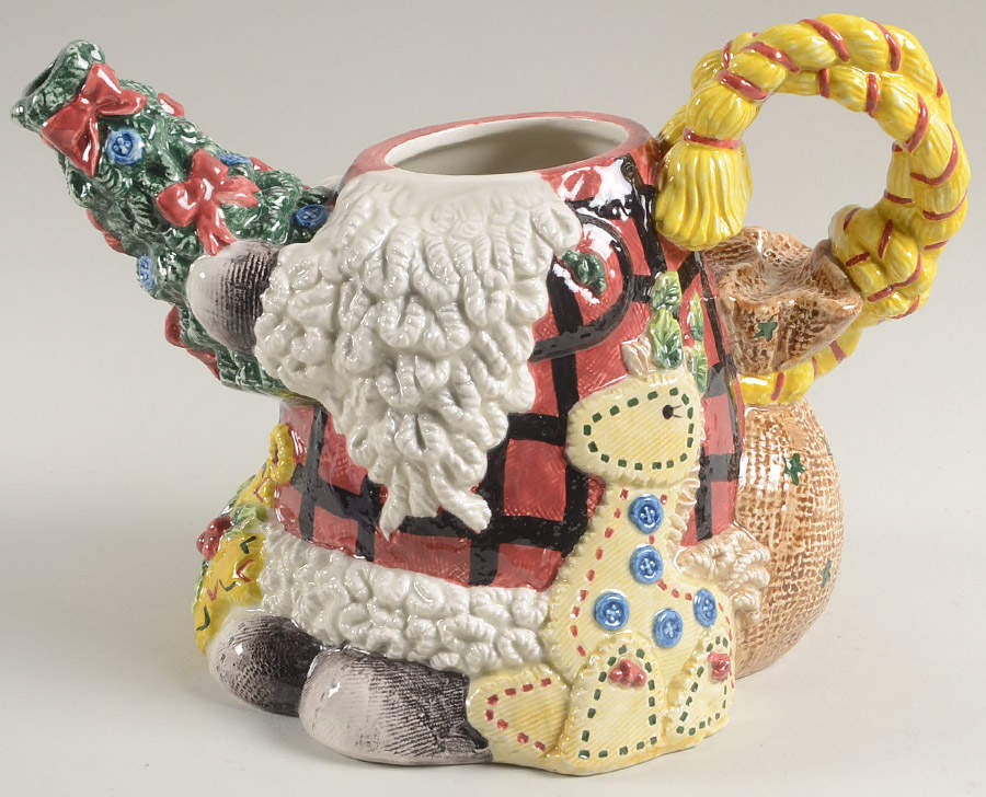 Homespun Holidays Teapot No Lid by Fitz & Floyd-1