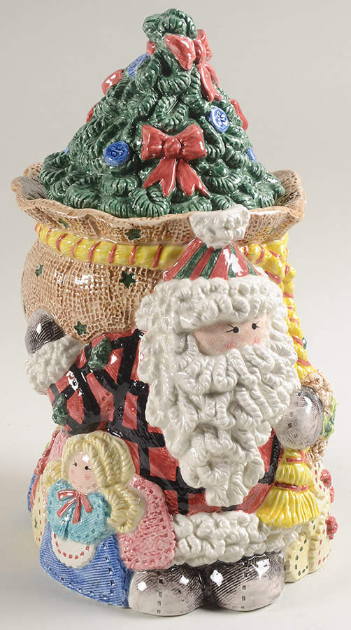 Homespun Holidays Cookie Jar & Lid by Fitz & Floyd-1