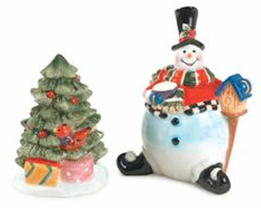 Sullivan the Snowman Figural Salt & Pepper Set by Fitz and Floyd-1