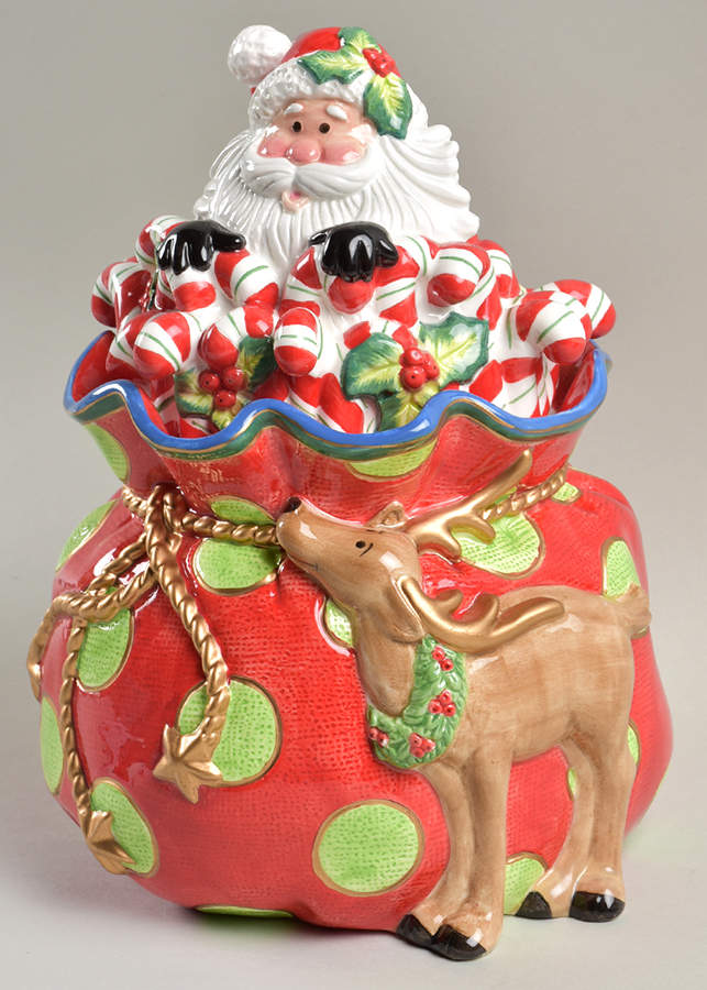 Kringle Figural Cookie Jar & Lid by Fitz & Floyd-1