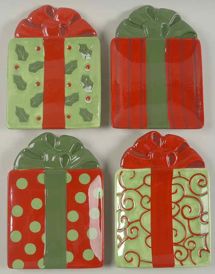 Kringle Snack/Canape Plate - Set of 4 Motifs by Fitz & Floyd-1