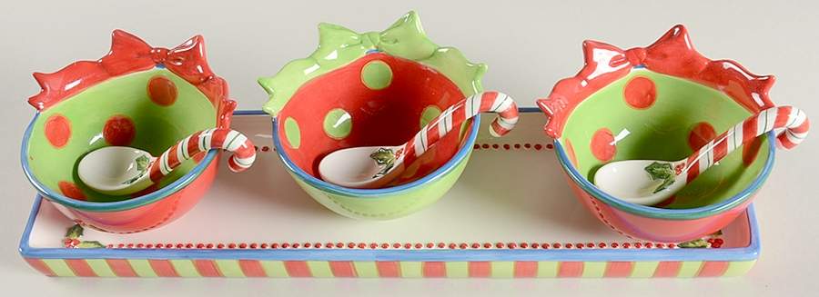 Kringle (7 Piece) Condiment/Server Set by Fitz & Floyd-1