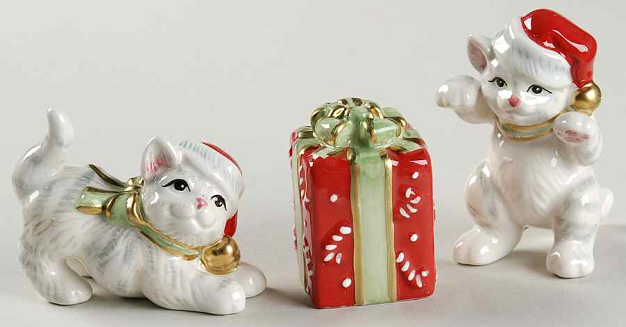 Kitty Kringle Kitten Present Tumbler - Set of 3 by Fitz & Floyd-1