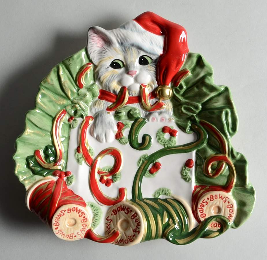 Kitty Kringle Figural Canape Plate by Fitz & Floyd-1