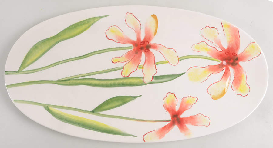 In Bloom 18" Oval Serving Platter by Fitz & Floyd-1