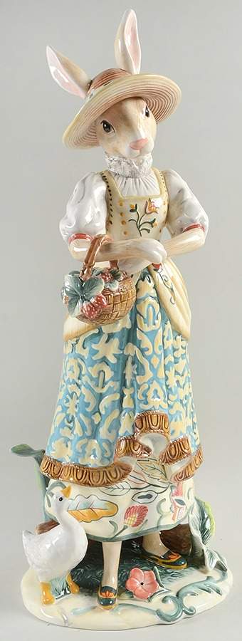 Figurines & Centerpieces Large Woman Rabbit Figurine by Fitz & Floyd-1