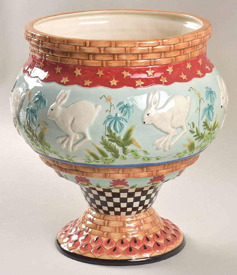 Herrick Collection (Fox & Hare) 10" Cachepot by Fitz & Floyd-1