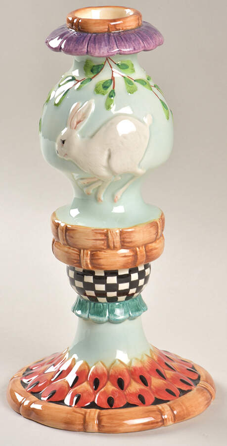 Herrick Collection (Fox & Hare) 9" Tall Candlestick by Fitz & Floyd-1