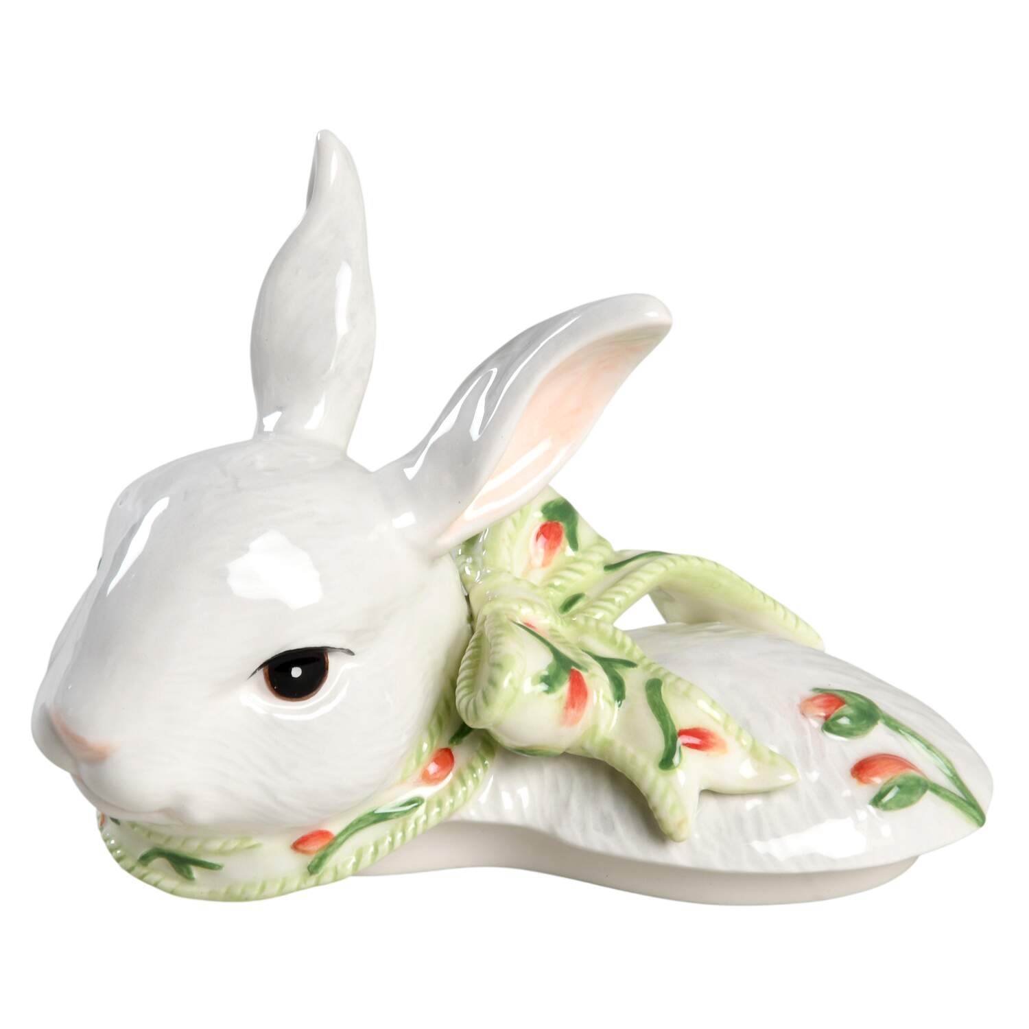 Geranium Rabbit Lid for Figural Candy Box by Fitz & Floyd-1
