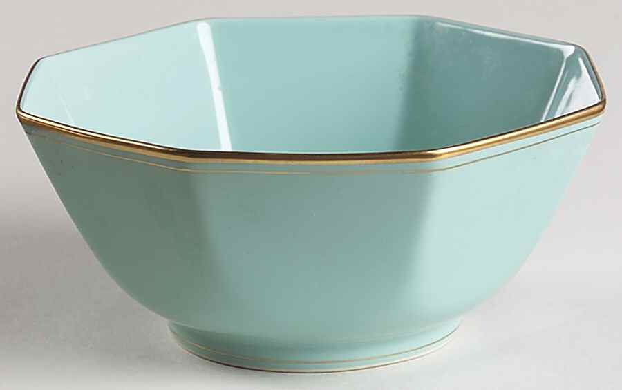 Golden Windowpane Green 7" Octagonal Vegetable Bowl by Fitz & Floyd-1