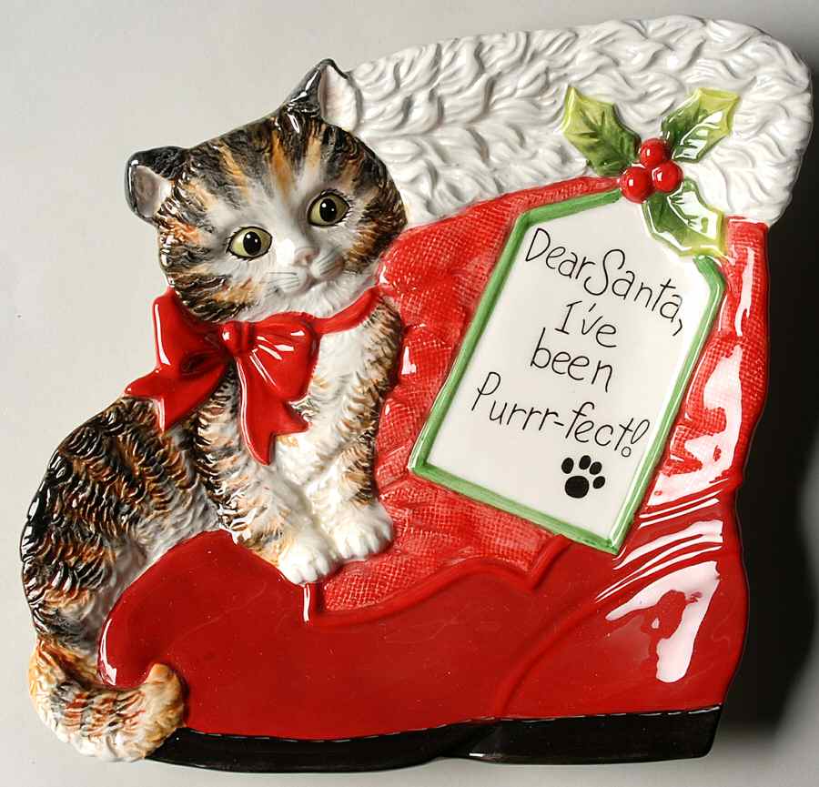 Claus & Paws Figural Canape Plate by Fitz & Floyd-1