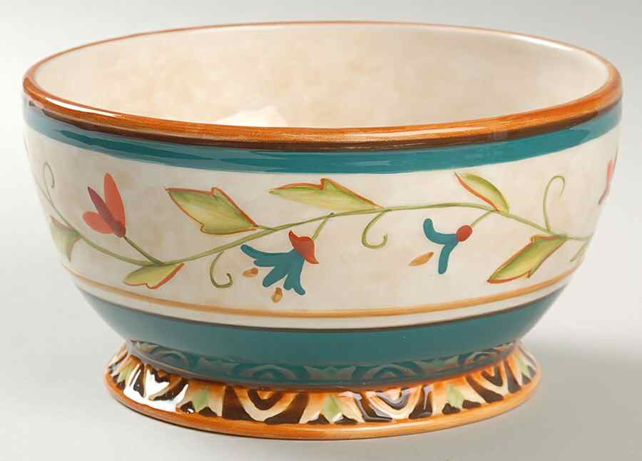 Global Market (Blue Floral) Coupe Cereal Bowl by Fitz & Floyd-1