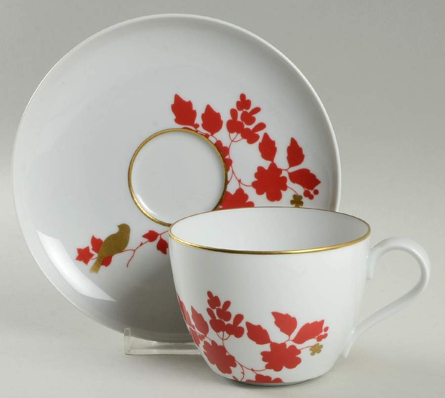 Emperor's Garden Flat Cup & Saucer Set by Furstenberg-1