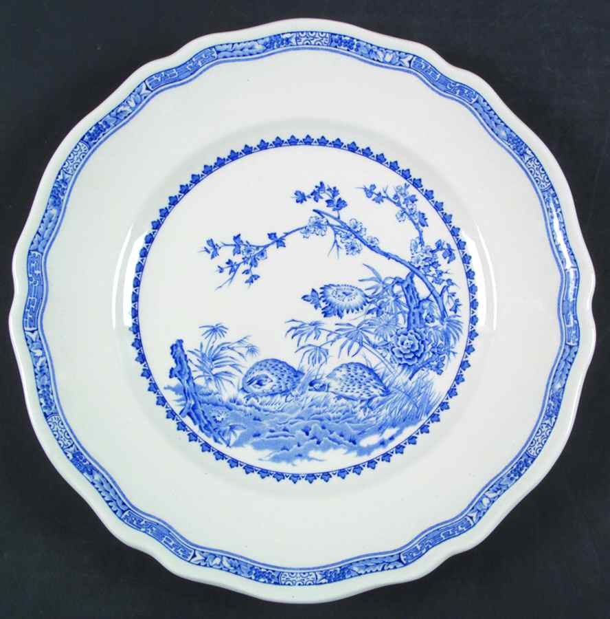 Quail Blue (Blue Ship Backstamp) Dinner Plate by Furnivals-1