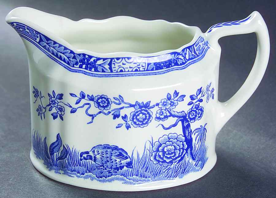 Quail Blue (Blue Ship Backstamp) Creamer by Furnivals-1