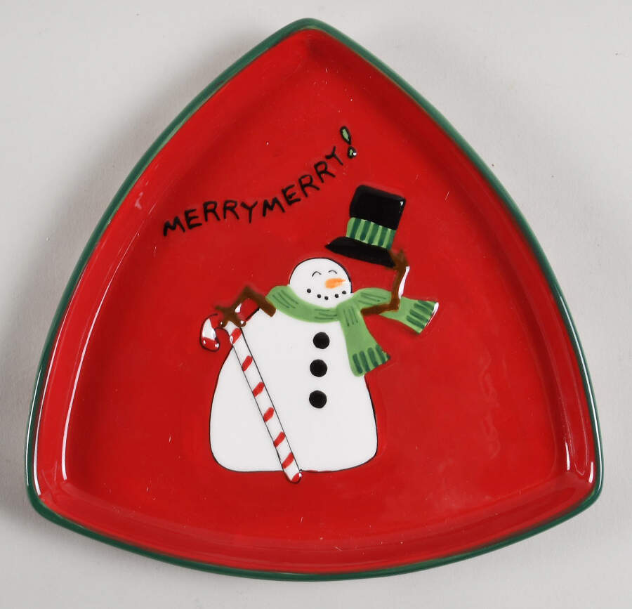 Merry Christmas Merry Christmas 7" Triangular Tray by Fitz & Floyd-1