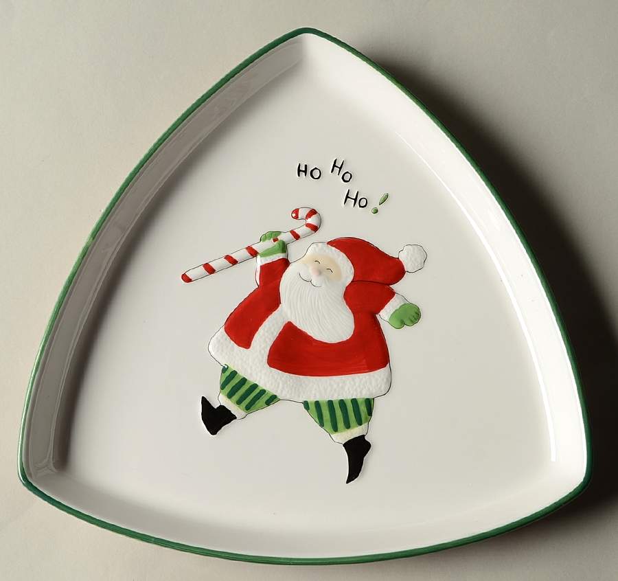 Merry Christmas Merry Christmas 9" Triangular Tray by Fitz & Floyd-1