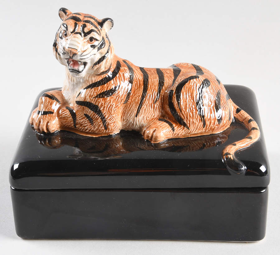 Jungle Double Deck Playing Card Box & Lid with Cards by Fitz & Floyd-1