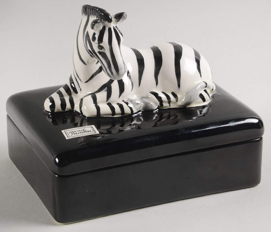 Jungle Double Deck Playing Card Box & Lid by Fitz & Floyd-1