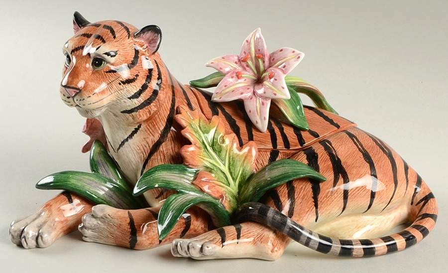 Jungle Figural Trinket Box & Lid by Fitz & Floyd-1