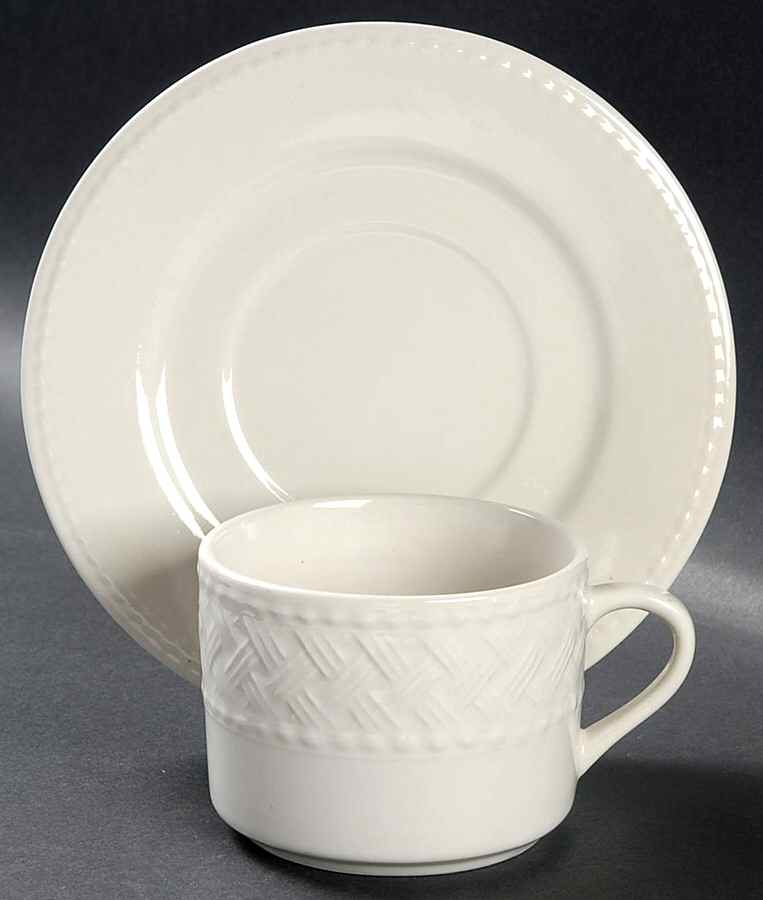 Trellis Flat Cup & Saucer Set by Farberware-1