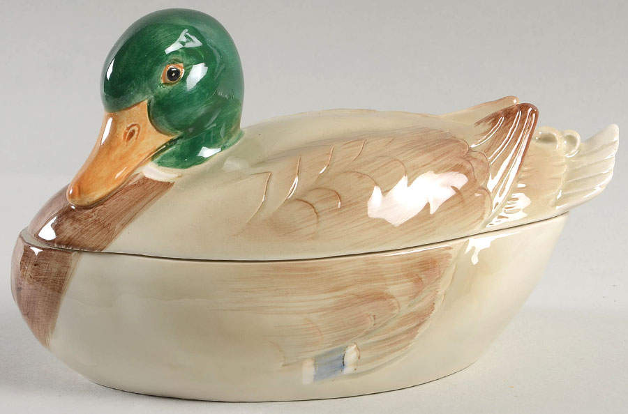 Mallards Figural Box & Lid by Fitz & Floyd-1