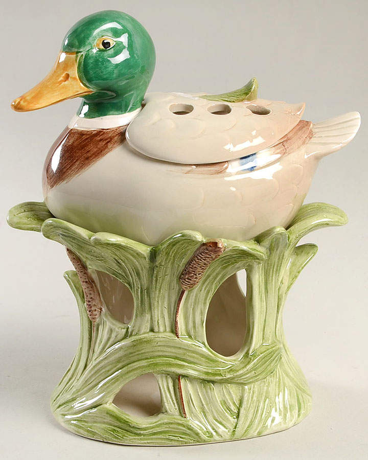 Mallards Potpourri & Lid with Stand by Fitz & Floyd-1