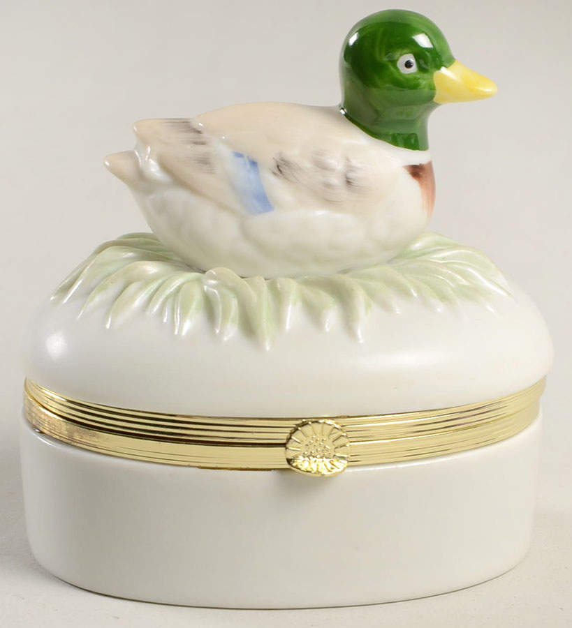 Mallards Figural Covered Box with Hinged Lid by Fitz & Floyd-1