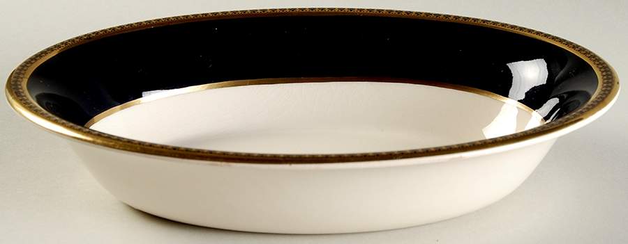Newport Dark Blue 9" Oval Vegetable Bowl by Fondeville-1