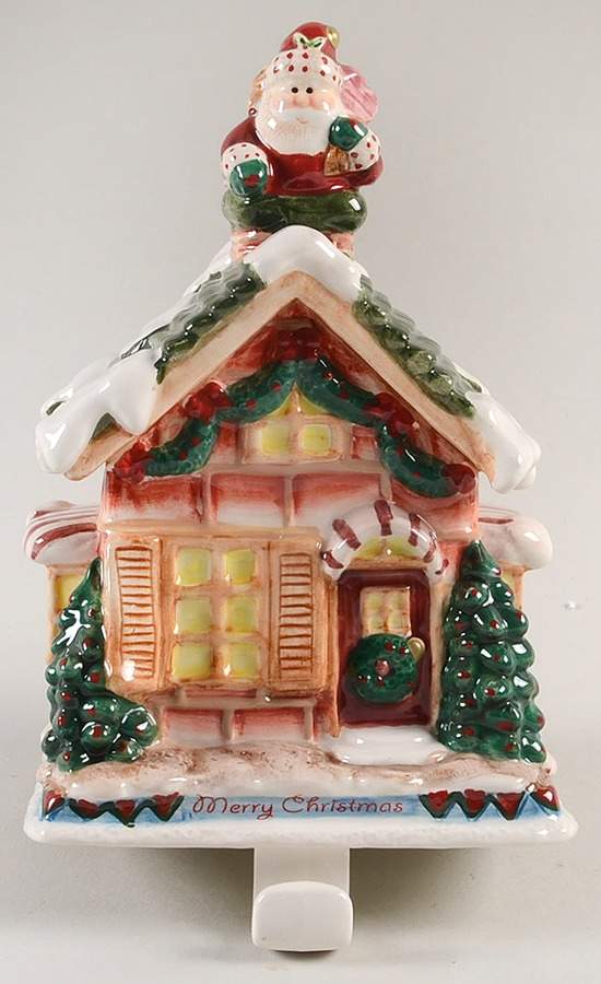 Fireplace Santa Figural Stocking Holder by Fitz & Floyd-1