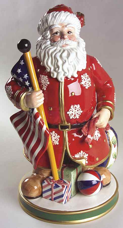 Patriotic Santa Santa Claus Figurine by Fitz and Floyd-1